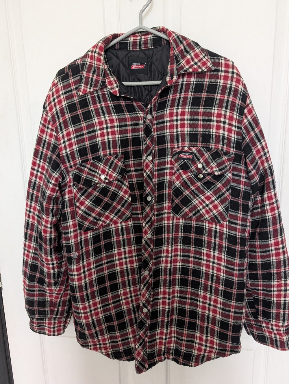 Dickies Red and Black Plaid Flannel Shirt Jacket